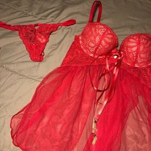 NWT Victoria Secret Lace Mesh Babydoll Lingerie